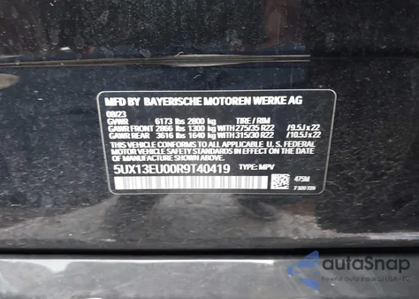 2024 BMW X5 Sdrive40I из США, поврежденный, VIN 5UX13EU00R9T40419